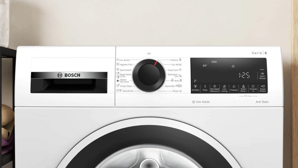 Bosch WGG242Z2BY, SER6, Washing machine 9kg, A, 1200rpm, 51/71dB(A), Iron Assist, AntiStain 4, waveDrum 65l, white-blackgrey door
