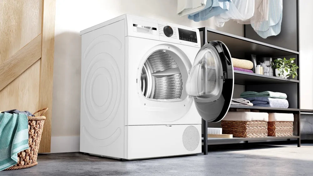 Dryer BOSCH WQG243DMBY, 9 kg, Heat pump, Auto Dry