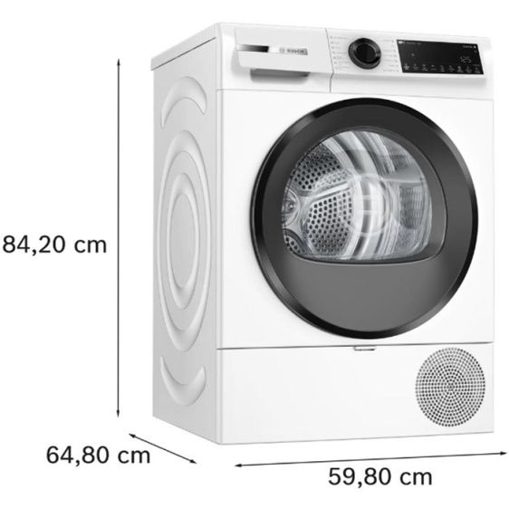 Dryer BOSCH WQJ24201BY, 9 kg, Heat pump, Auto Dry