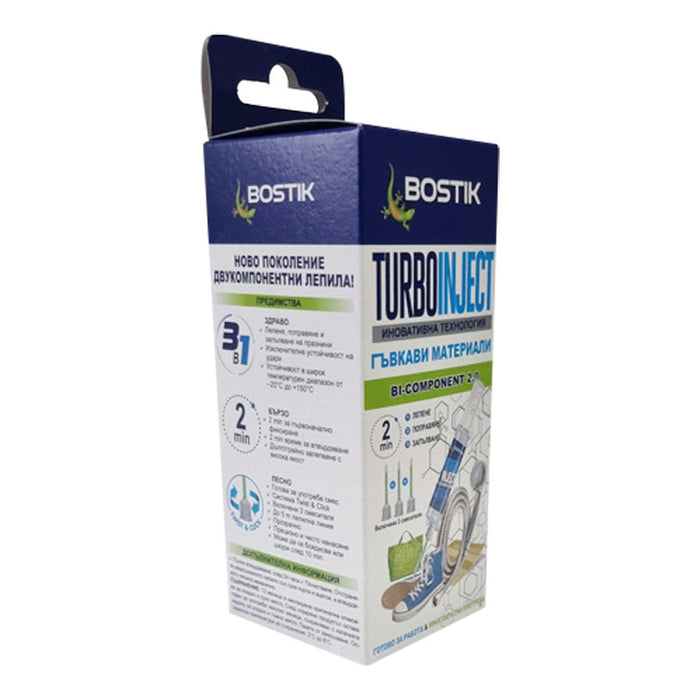 ADHESIVE FOR FLEXIBLE MATERIALS 10 G 3 TIP BOSTIK TURBO INJECT