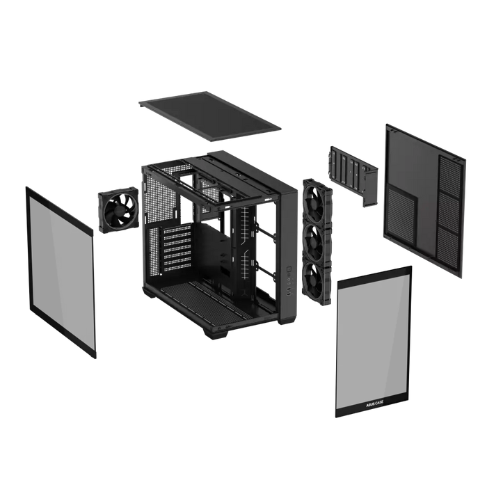 Box ASUS A32 PLUS Tempered Glass + 4 ARGB Fans - Black - Кутии за компютри<<<Компютърни компоненти<<<ValiAPI