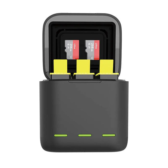 Box Telesin three-channel charger + 3 batteries for GoPro Hero 12 / 11 / 10 / 9 (GP-BNC-902-B) - For sports