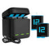 Box Telesin triple-channel charger +2 batteries for GoPro Hero 12 / 11 / 10 / 9 - For sports