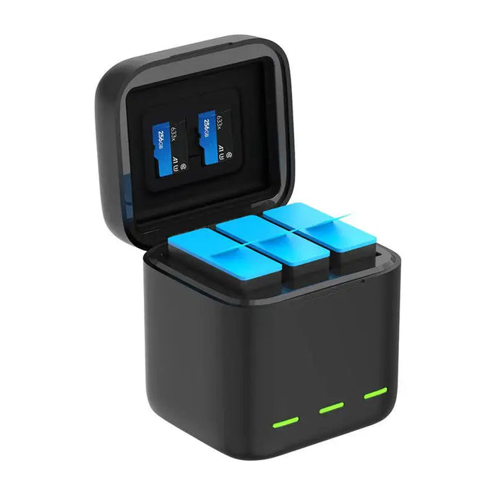 Box Telesin triple-channel charger +2 batteries for GoPro Hero 12 / 11 / 10 / 9 - For sports