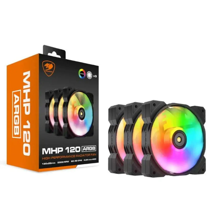 Box Ventilator Cougar 3MMHP12A3.0001 Ø 12 cm Black ARGB 3 Units (3 Units) - Компютър Мрежи и компоненти<<<Компютри|