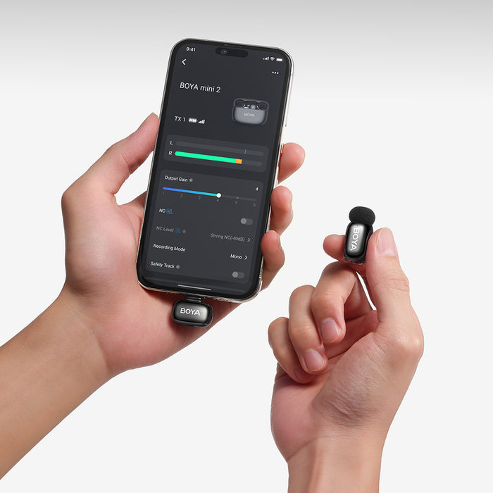 BOYA mini 2-02 wireless microphones 2.4GHz USB-C - black