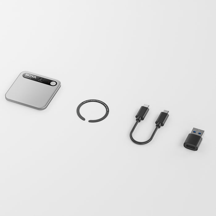 BOYA Notra Voice Recorder with AI Transcription - Silver