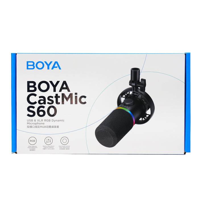 BOYA CastMic S60 Wired Dynamic Gaming Microphone USB XLR - Black