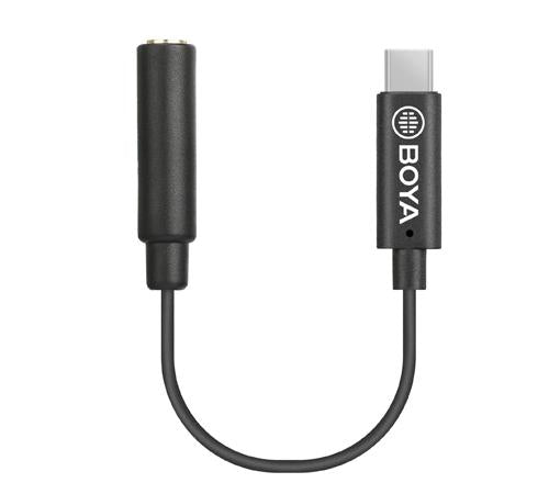 Adapter BOYA 3.5mm TRS female to USB-C male, 6cm, BY-K4