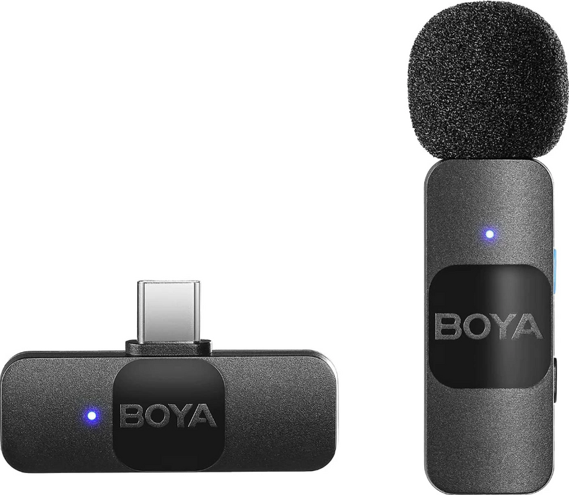 Wireless USB-C lapel microphone system