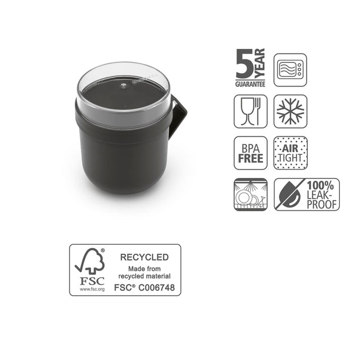 DARK GRAY BRABANTIA MAKE&TAKE FOOD GLASS