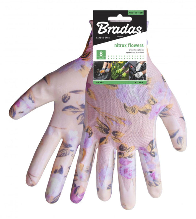 NITROX FLOWERS NITRILE GLOVES SIZE 8