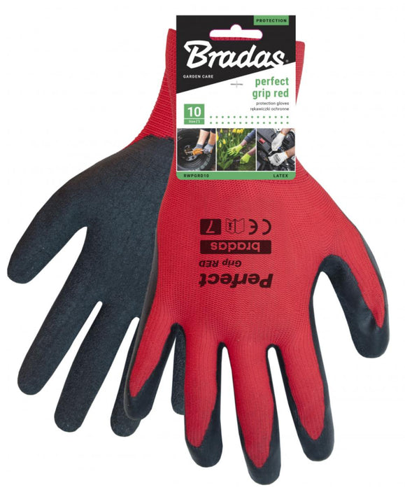PERFECT GRIP RED LATEX GLOVES 10