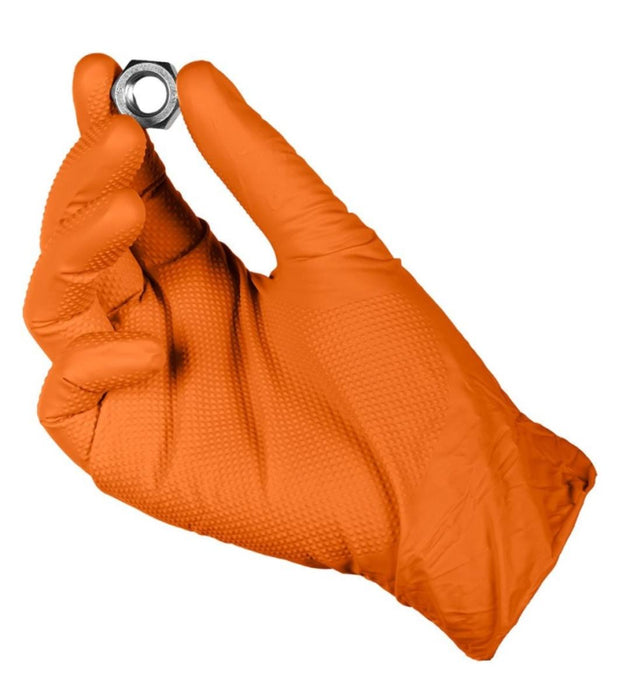 NITRILE GLOVES 3D 50PCS ORANGE L
