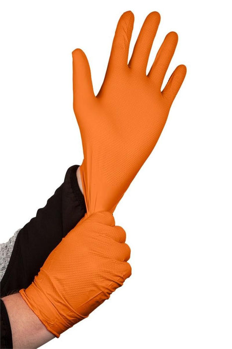 NITRILE GLOVES 3D 50PCS ORANGE L