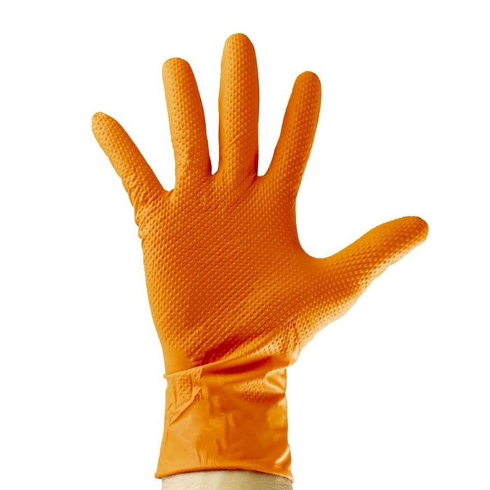 NITRILE GLOVES 3D 50PCS ORANGE L