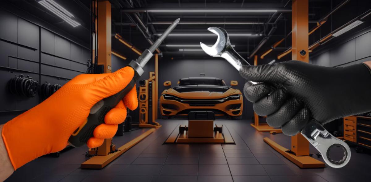 NITRILE GLOVES 3D 50PCS ORANGE L