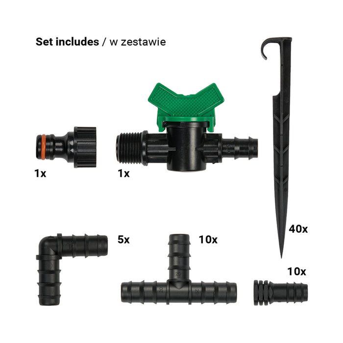 DRIP IRRIGATION KIT WITH DRIP HOSE BRADAS DSWWM50-SET1