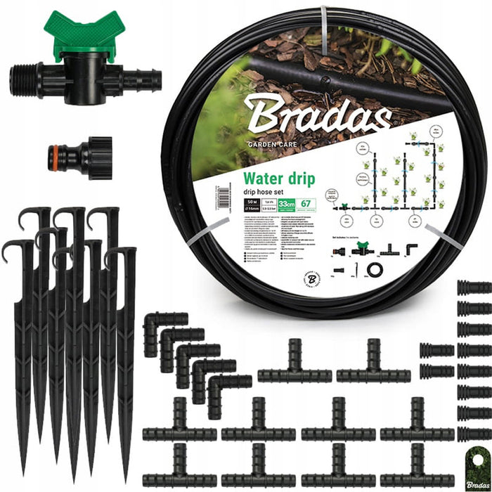 DRIP IRRIGATION KIT WITH DRIP HOSE BRADAS DSWWM50-SET1