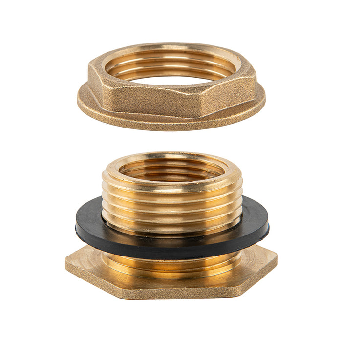 BRASS TANK CONNECTOR EXTERNAL 1X1/4″ AND INTERNAL THREAD 1″ BRADAS BR-P100114