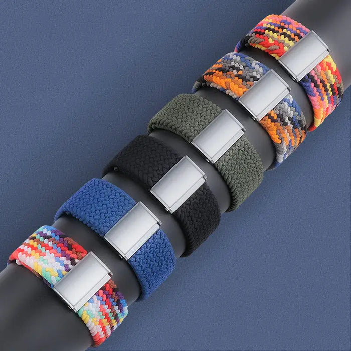 Braided Fabric Bracelet Strap Fabric Band for Apple Watch 38 / 40 / 41 mm - Black and White - Cell phone cases