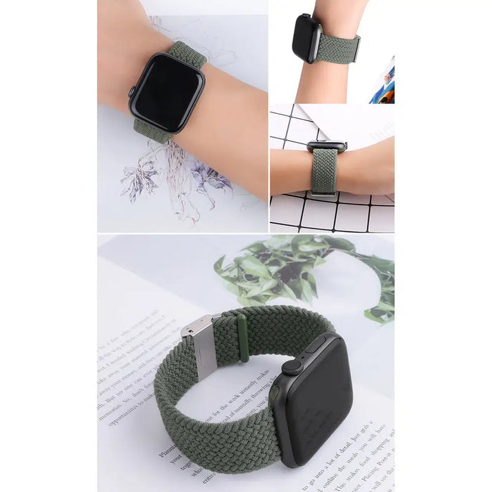 Braided Fabric Strap Bracelet Strap Fabric Band for Apple Watch 38 / 40 / 41 mm - Black - Cell phone cases