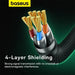 Braided network cable cat.8 Baseus Ethernet RJ45 40Gbps 5m (black) - Network cables<<<HurtelXML&&&Network