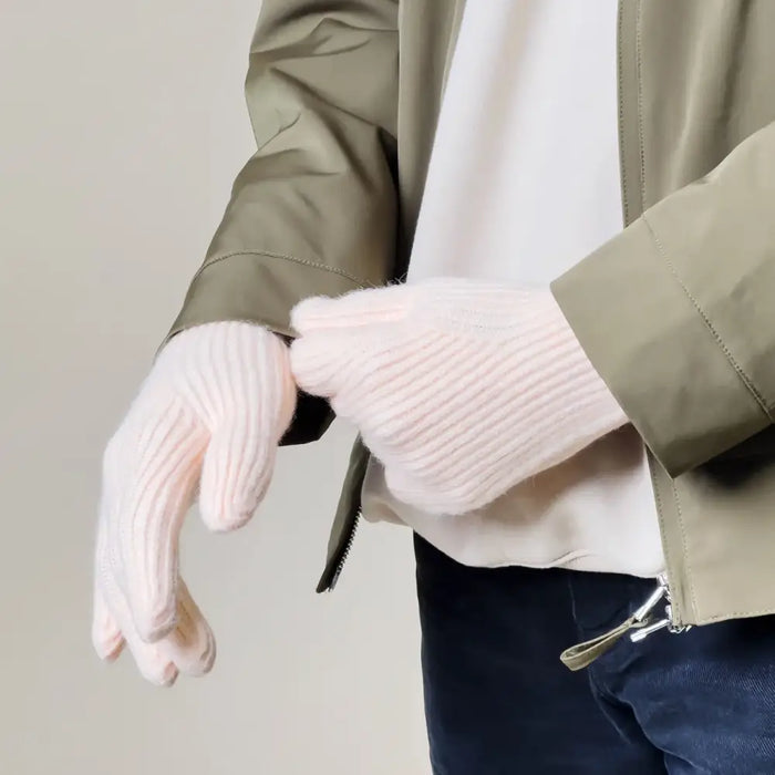 Braided phone gloves with cutouts for fingers - pink - Cycling gloves<<<HurtelXML
