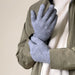 Braided telephone gloves with cut-outs for fingers - gray - Cycling gloves<<<HurtelXML