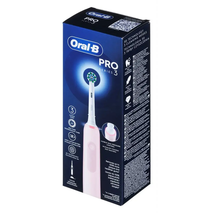 Braun electric toothbrush Oral-B PRO3 Pink X-Clean - Tooth brushesAGD-SDZ<<<Home Appliance - ProductsAGD<<<ActionPL