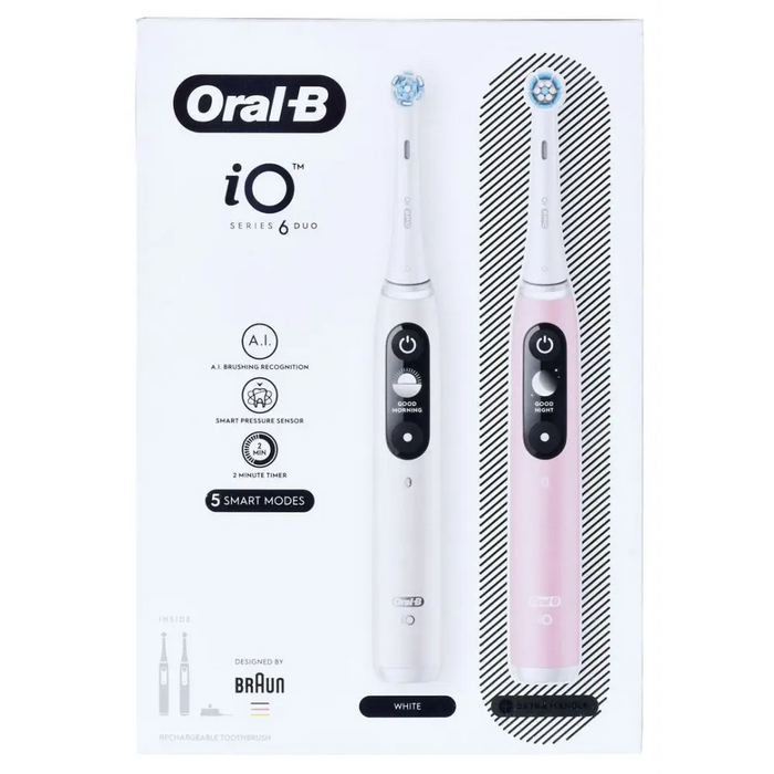 Braun Oral-B iO6 DuoPack White/Pink - Tooth brushesAGD-SDZ<<<Home Appliance - ProductsAGD<<<ActionPL