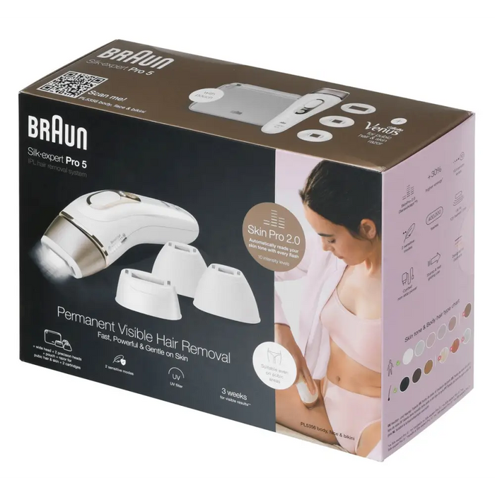 Braun Silk-expert Pro PL5356 Intense pulsed light (IPL) Gold White - DepilatoriesAGD-DEP<<<Home Appliance