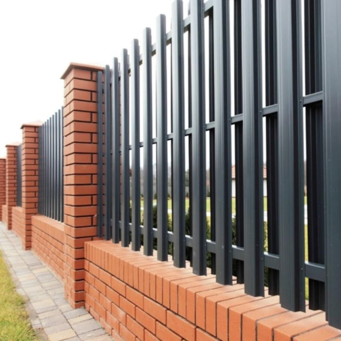METAL FENCE LAMELL GRAY MAT 150X9CM