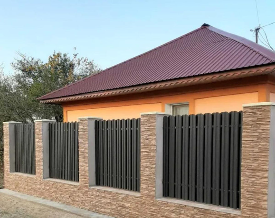 METAL FENCE LAMELL GRAY MAT 175X9CM