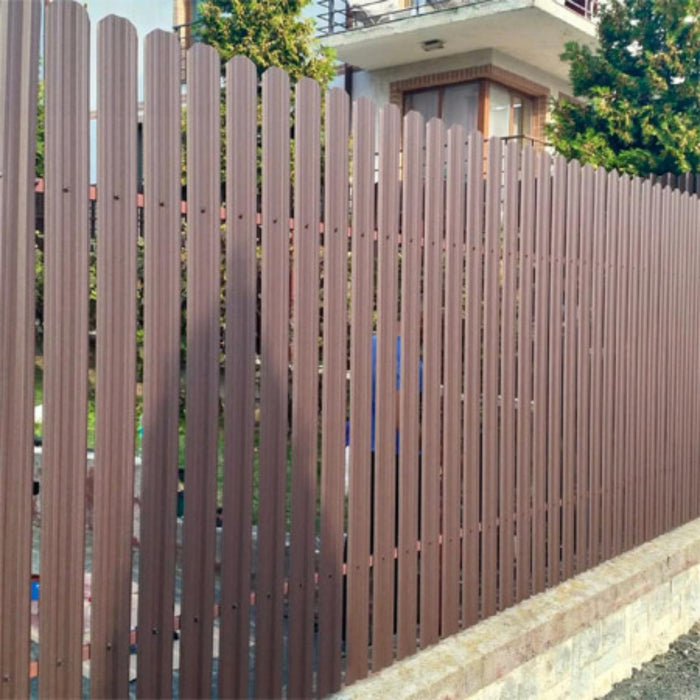METAL FENCE LAMELL BROWN GLOSS 125X9