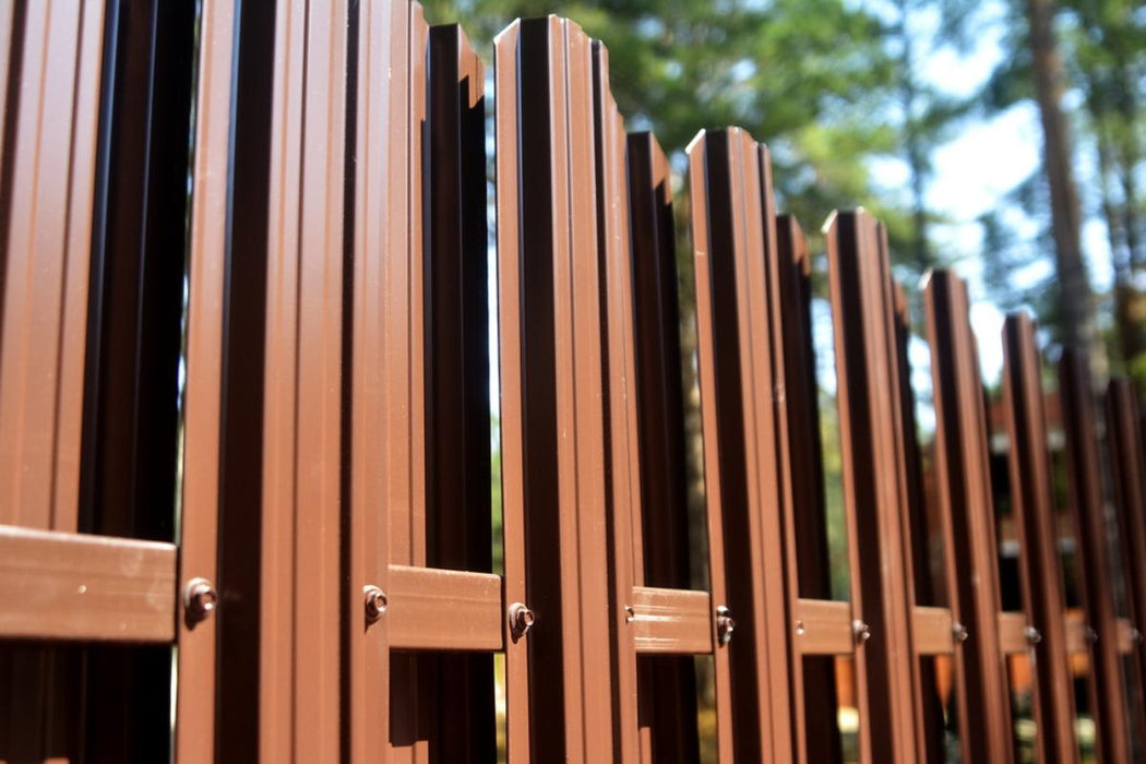 METAL FENCE LAMELL BROWN GLOSS 150X9