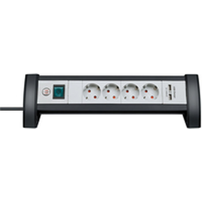 4-socket plugboard with power switch Brennenstuhl Premium-Office-Line 3600 W Black USB x 2 (1,8 m)