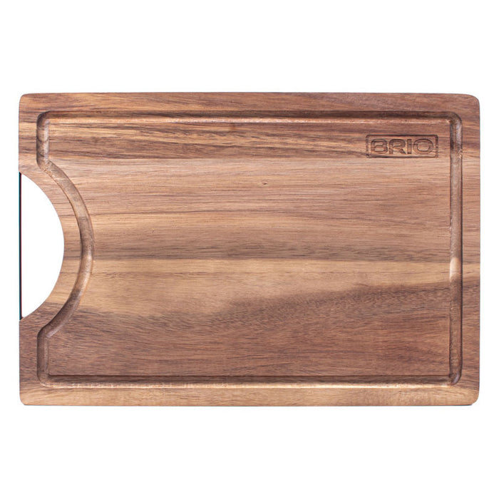 KNIFE SET WITH ACACIA BOARD 6 PIECES BRIO METALICA