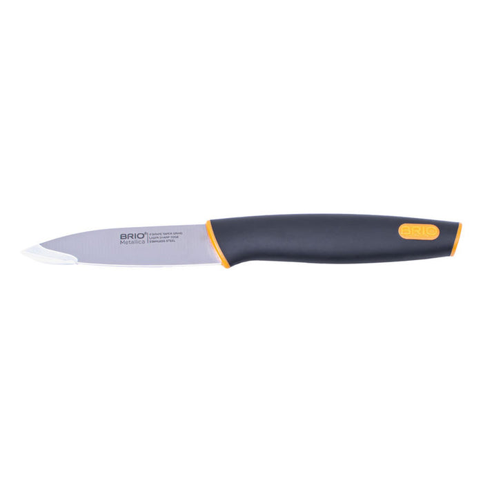 KNIFE SET WITH ACACIA BOARD 6 PIECES BRIO METALICA