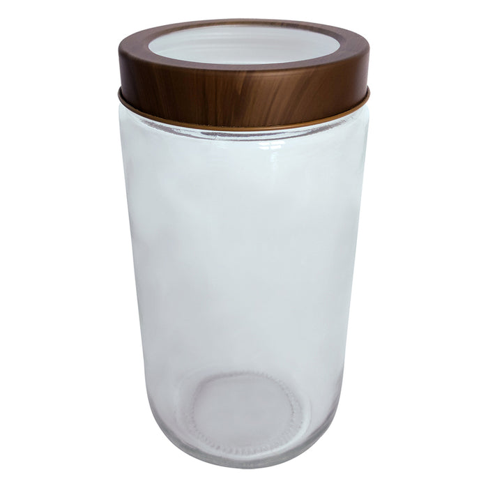 JAR WITH TRANSPARENT LID 800 ML WOOD BRIO