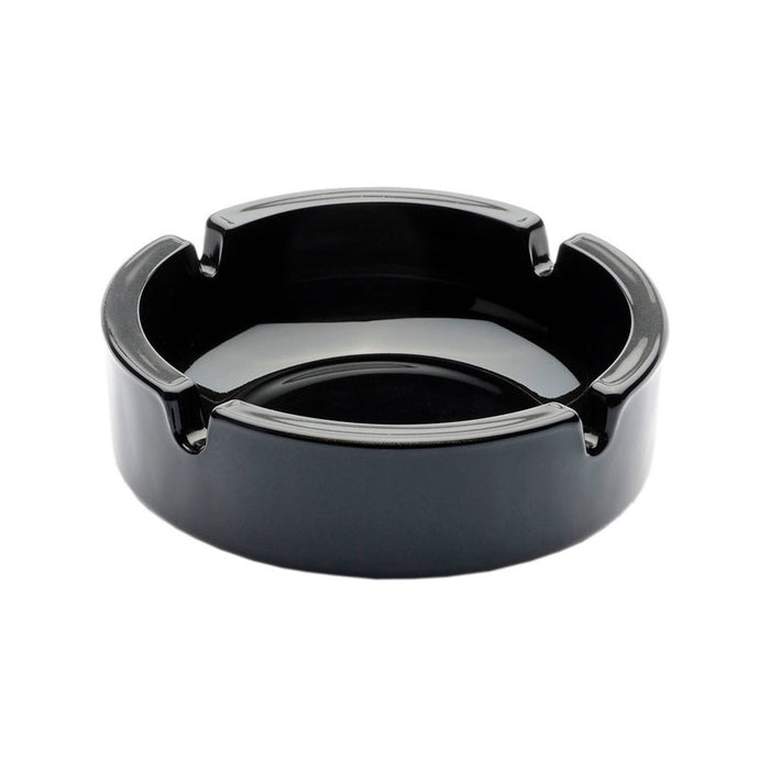 ASHTRAY SELENA BLACK GLASS F10.5CM BRIO