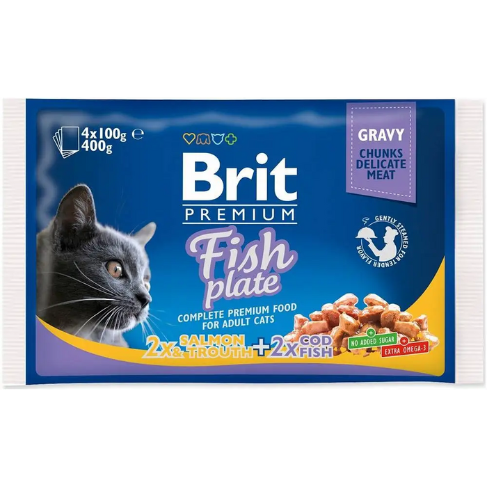 BRIT Premium Cat Fish Plate - wet cat food - 4x100g - Wet foodDLK-KAM<<<For the catDLK<<<ActionPL