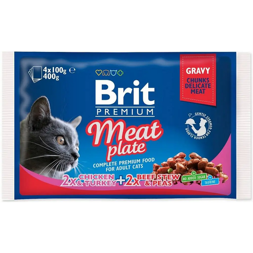 BRIT Premium Cat Meat Plate - wet cat food - 4x100g - Wet foodDLK-KAM<<<For the catDLK<<<ActionPL