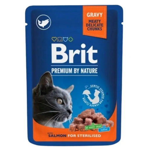 BRIT Premium Cat Salmon Sterilised - wet cat food - 100g - Wet foodDLK-KAM<<<For the catDLK<<<ActionPL