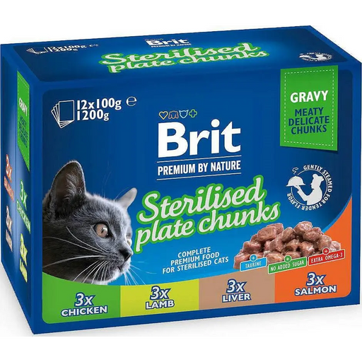 BRIT Premium Cat Sterilised Plate - wet cat food - 12x100g - Wet foodDLK-KAM<<<For the catDLK<<<ActionPL