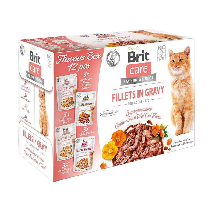BRIT Care fillets in gravy box – wet cat food – 12x85g