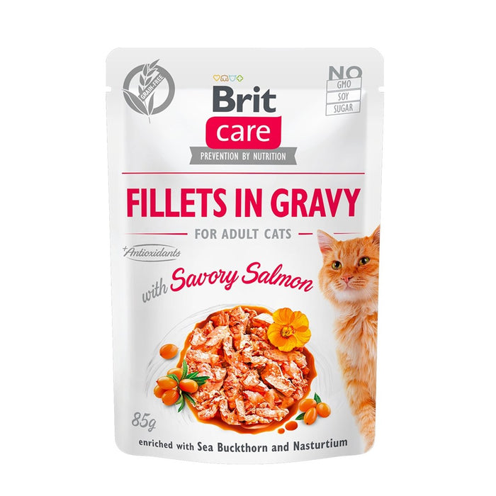BRIT Care Fillets in Gravy salmon fillets in gravy – wet cat food – 85g