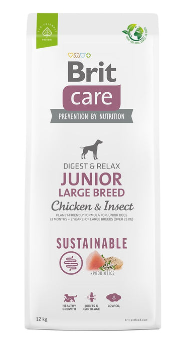 BRIT Care Dog Sustainable Junior Large Breed Chicken & Insect - dry dog food - 12 kg