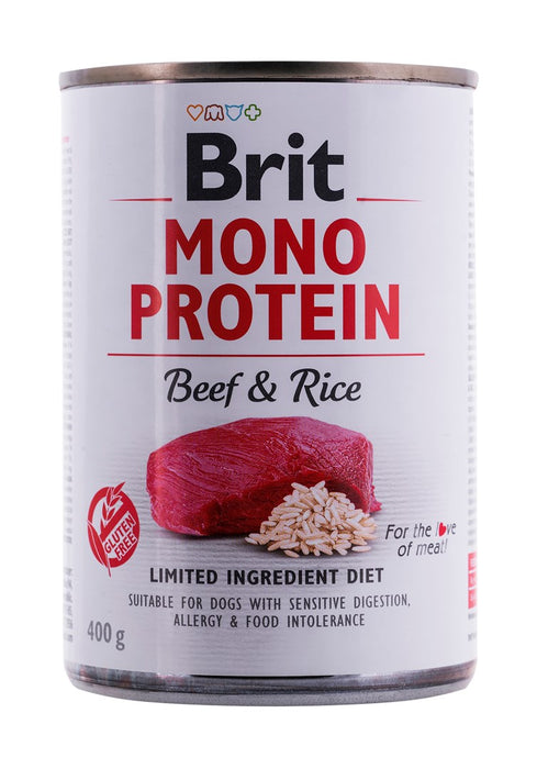 BRIT Mono Protein Beef & Rice - wet dog food - 400g