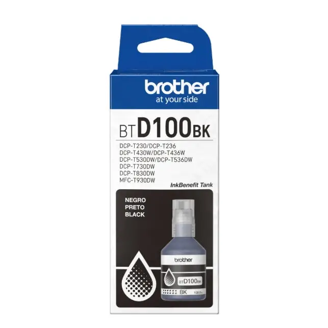 Brother BT-D100BK Black Ink Bottle - Консумативи за мастилоструйни устройства<<<BROTHER консумативи<<<BROTHER<<<PolyComp